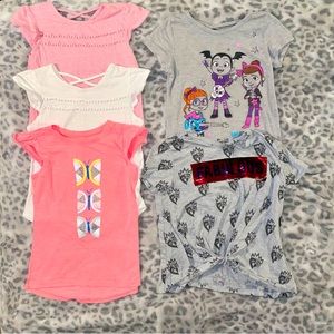 🔆Girls Size 6x Shirt Lot Cute Short Sleeve T Shirts Disney Cute Summer🔆